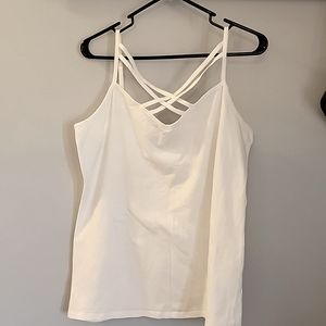 Maurices XL white criss cross cami